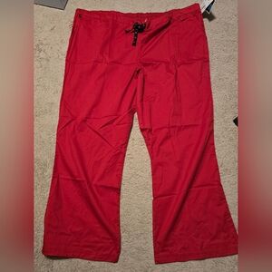 Med Couture Red Wide Leg Scrub Pants